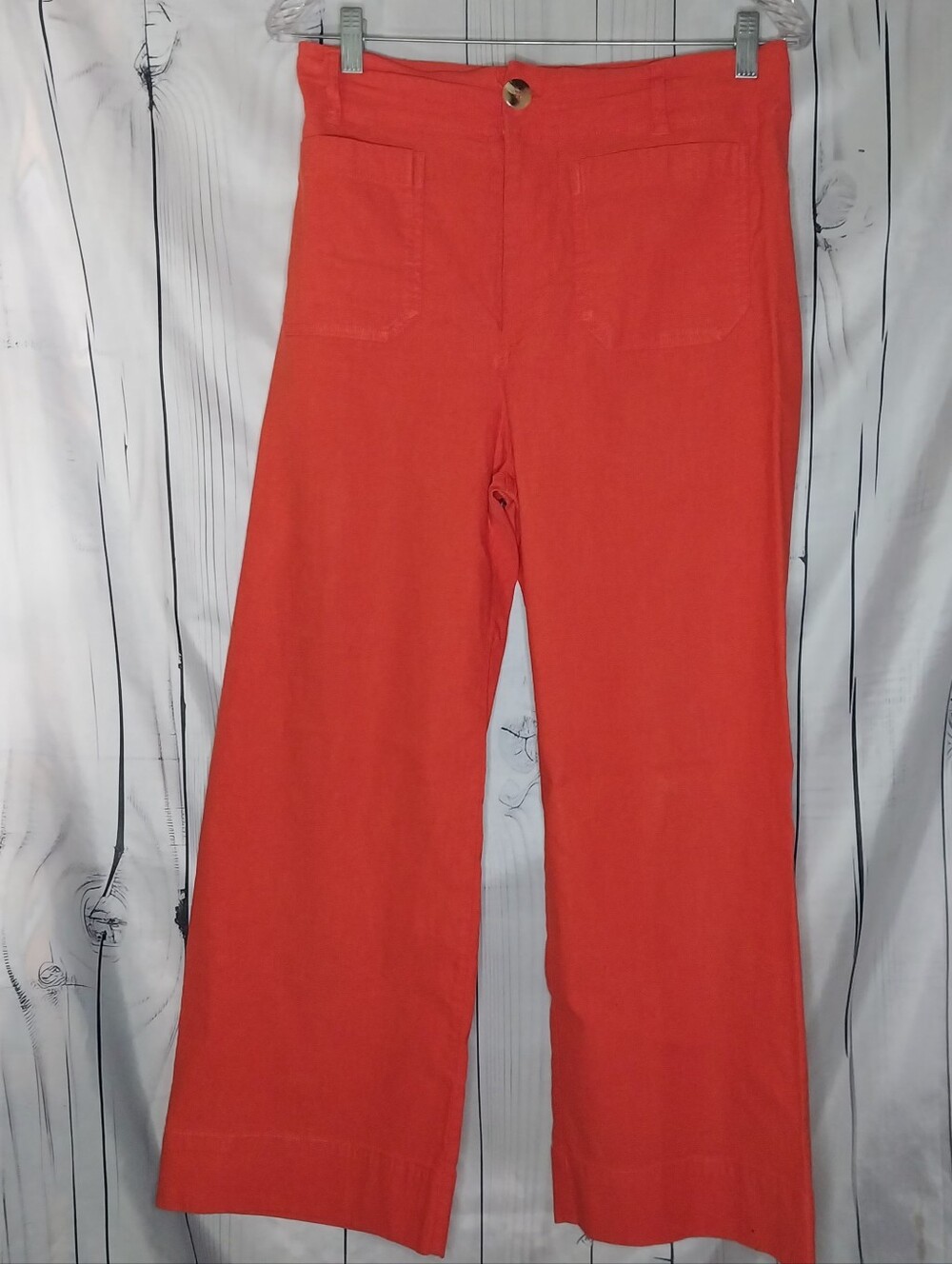 Anthropologie Maeve The Colette Crop Wide-Leg Casual Orange Pants Size 28